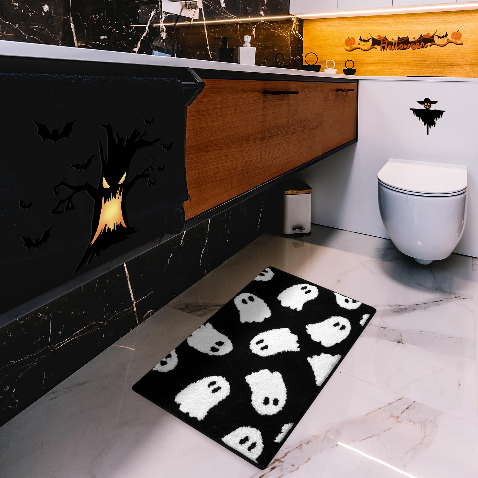 Aquarium Zombie - Vikama Siyah Hayalet Banyo Halısı Yumuşak