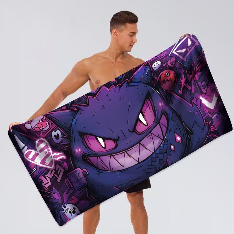 Aquarium Zombie - Potdemiel Pokémon Gengar Plaj Havlusu Mor